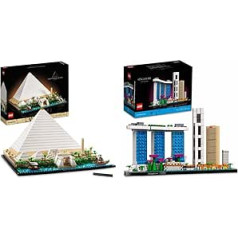 LEGO Architecture Cheops piramīdas būvniecības komplekts pieaugušajiem amatniecībai kā radošs hobijs un arhitektūra Singapūras modeļu komplekts pieaugušajiem, Skyline kolekcija, mājas dekorēšana amatniecībai un kolekcionēšanai