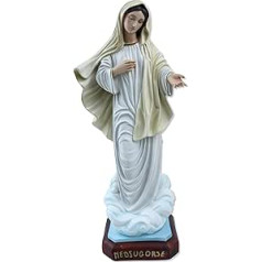 Proposte Religiose Madonna of Medjugorje Hand Painted Resin Augstums 40 cm