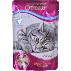 Certech super benek pouch for cats with pieces of rabbit in sauce 100g