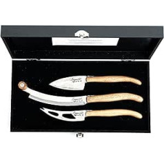 Laguiole Style de Vie Luxury Line Cheese Knife 3-Piece Oak Wood