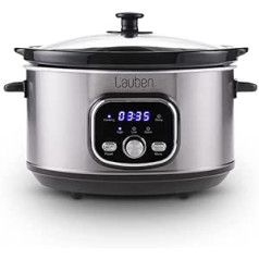 Lauben Slow Cooker 3500SB Lēnā plīts ar Thermeffect® tehnoloģiju, SlowHeat® tehnoloģiju, pavārgrāmatu, keramikas iekšējais konteiners, divi temperatūras iestatījumi, manuāla laika iestatīšana, 3,5 l