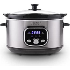 Lauben Slow Cooker 3500SB Lēnā plīts ar Thermeffect® tehnoloģiju, SlowHeat® tehnoloģiju, pavārgrāmatu, keramikas iekšējais konteiners, divi temperatūras iestatījumi, manuāla laika iestatīšana, 3,5 l