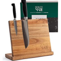 DOLCE MARE Magnetic Knife Block with Extra Strong Magnet - Knife Board for Your Kitchen Knives or Cutlery - Acacia Wood Knife Block Unequipped without Knives - Design Knife Rack