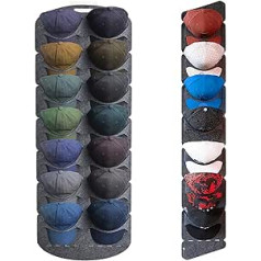 DuzLink 2 Pieces Baseball Cap Holder Foldable Cap Holder Wall with 21 Pockets, Door Back Wall Cap Holder Hat Organiser Felt Cap Hat Holder Wall