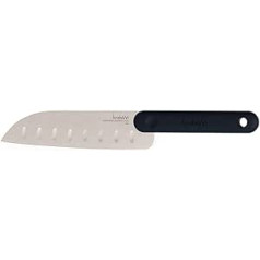 Trebonn - Santoku Knife Black Edition Santoku virtuves nazis 18 cm / 7 collu japāņu nerūsējošā tērauda asmens Mīksts pieskāriena rokturis ar pretslīdes efektu