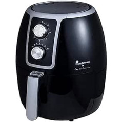 MasterPRO autors Carlo Cracco | Olfreie Fritteuse | AirFryer mit 3,4 l Fassungsvermögen und 1500 W Leistung | mit Timer un Antihaft-Korb | Luftfritteuse | Energiesparend und einfache Reinigung, Schwarz