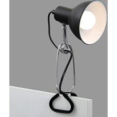 BRILONER - galda lampa ar kabeļa slēdzi, grozāma, E14 ligzda, maks. 8 vati, spailes lampa, naktslampa, gultas lampa, lasīšanas lampa, lasīšanas gaisma, 30,5 x 11 x 13 cm, melna