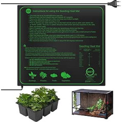 PNGOS Heating Mat Plants Waterproof Heating Mat Terrarium Fast Heating, Safe and Durable for Seedlings, Pets and Reptiles 20 x 20.5 Inch 45 W