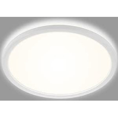 BRILONER Leuchten 3643-416 LED vannas istabas griestu gaisma ar fona apgaismojumu, IP44 LED vannas istabas lampa, īpaši plakana, neitrāla balta gaisma, balta, 420 x 35 mm (DxH),