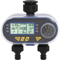 vidaXL Irrigation Timer with Double Outlet Automatic Digital Watering Timer Garden Water Timer Water Timer