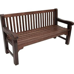 DEGAMO Bristol Garden Bench Park Bench 3-Seater Eucalyptus Colonial Style Dark Brown Extra Stable FSC® Certified Outdoor