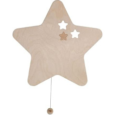 BO BABY'S ONLY - Baby Wall Lamp - Star - Wall Light for Baby Room - Night Lamp with Battery for Children's Room - FSC Quality Mark Wooden Lamp - 25000 Burning Hours - Wall Lamp Can Be Painted
