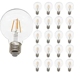 E27 4W 220V LED Edison Bulb Golf Ball caurspīdīga stikla spuldze silti balta (2200K) 360LM 20 gab.