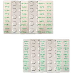 Messtabletten Pool | Wassertest | Baseina testeris | Pooltester | pH-hlora testeris | pH testeris | Genaue Ergebnisse | Hlors + pH - 2 x 50 Testtabletten