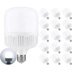 Mengjay E27 LED spuldze, 36 W E27 LED spuldze, atbilst 350 vatu kvēlspuldzēm, 3600 LM, nav aptumšojama, 6000 K vēsi balta, 15 gab. iepakojumā