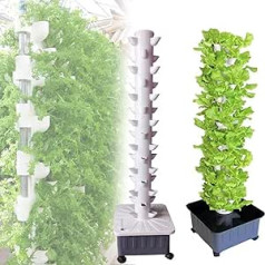 MOXAC 45 Hole Hydroponic Growth Storm Vertikālā hidroponiskā audzēšanas sistēma iekštelpu bezaugsnes augšanas augšanas Storm Aeroponics audzēšanas komplekts ar mitruma sūkni