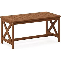 Furinno Tioman āra galds ar X kāju tīkkoka eļļā, dabīgs, 45,21 x 89,92 x 43,18 cm