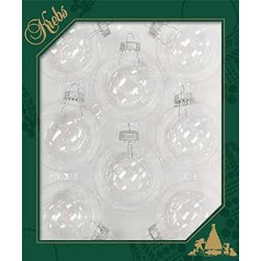 Dekohelden24 8-Piece Set of Silver Baubles