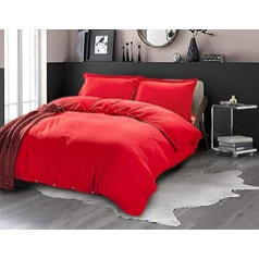 Eleganten Komfort 1500 Fadenzahl Ägyptische Qualität Falten und farbbeständig 3-teiliges Bettbezug Set, rot, Full/Queen Duvet Set