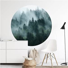 Grandora DL648-4 Wall Sticker Bedroom Nature Landscape Wall Decoration Wall Sticker Living Room Wallpaper Self-Adhesive Wall Picture Hallway Mountains Meditation