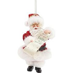 Possible Dreams by D56 Possible Dreams Santa Tinsel in a Tangle Personalised Hanging Ornament, Clothtique Polyvinyl Chloride Polyester, Multi Coloured, One Size