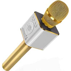 TOSING bezvadu Bluetooth karaoke mikrofons, trīs vienā pārnēsājams rokas karaoke mikrofons Jaungada dāvanu mājas ballītei dzimšanas dienas skaļruņu iekārta iPhone/Android/iPad/Sony, personālajam datoram un visiem viedtālruņiem