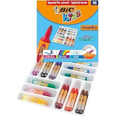 BiC Kids Decarolo lielie flomāstera pildspalvas 48 gab. dažādas krāsas