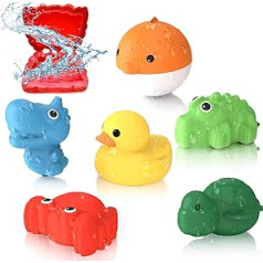 Cute Silicone Bathroom Toys, Soft and Easy to Grip Funny Animal Models for Bathroom for 3+ Years Old Boys and Girls (Pack of 6)