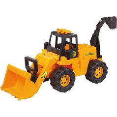 W'TOY Globo Toys - Bulldozer Bagger mit beweglichen Teilen, 41509