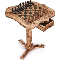 OLIVIEU Intelligent, Large Chess Game, Wood High Quality, Olive Wood Chess Board Handmade, with Chess Pieces, Chess, Games Adults, Chess Board Olive Wood, Chess Set