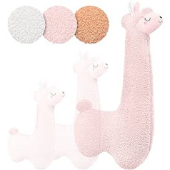 Engelshof Alpaca mīstamais spilvens, Lama mīkstā rotaļlieta, sānu guļamspilvens, XXL plīša rotaļlieta, pildīta rotaļlieta pusaudžiem, meitenēm un zēniem, alpakas dāvana, mīksts spilvens, plīša spilvens, mīksta rotaļlieta, rozā, 130 cm