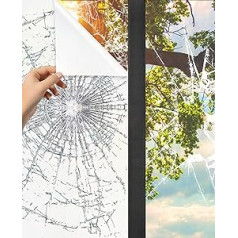 Shackcom Window Film Self-Adhesive Window Shatter Protection Film Safety Film Glass Protection Film Car Window Film 60 x 300 cm Matte White Opaque