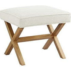 Amazon zīmols - Rivet Modern Mid-Century X Ottoman - Ivory 20" Wide