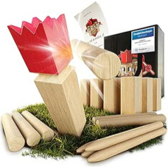 Liebholz® Premium Kubb Viking Throwing Game [Test Winner] Including Carry Bag and Game Instructions - Original Swedish Chess Made from Sustainable FSC Rubberwood - Robust XXL Kubb Viking Game for