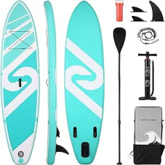 Доска для серфинга стоя SUP Board Надувная доска для серфинга стоя с полным набором аксессуаров премиум-класса 305 x 76 x 15 см для подростков и взро