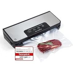 KLAMER Vacuum Sealer Classic Pro 80 (2023) – Vakuuma blīvētājs sausai vai mitrai pārtikai un Sous Vide, ietver vakuuma maisiņu un cauruli