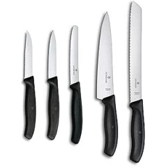 Victorinox, Swiss Classic profesionālais virtuves komplekts, 5 gabali, melns