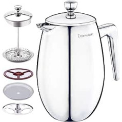 Easyworkz Nando French Press 350 ml kafijas automāts French Press, dubultsienu, izolēts, termisks kafijas automāts, 304 nerūsējošais tērauds