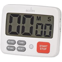 Acctim Easy Timer Digitaler Countdown-Timer, Integrierter Ständer, Magnet und Haken, Weiß