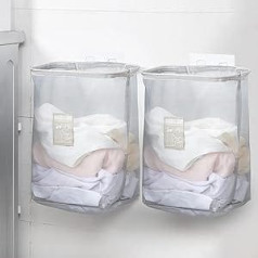 LEcylankEr Pack of 2 Foldable Laundry Baskets, Wall Mounted Laundry Collector with Removable, Toy Basket, Storage Basket, 38 x 17 x 26 cm for Children's Room, Girls, Boys, Laundry Room, Bathroom