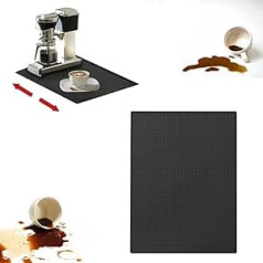 Vueinrg 48 x 30 cm Underlay Coffee Machine Silicone Mat with Rim Non-Slip and Waterproof Underlay Coffee Machine Silicone Mat Under Coffee Machine Compatible with De'Longhi, Philips (Black)