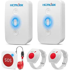 Hcmlek Emergency Call Button for Seniors Emergency Call with Seniors Emergency Call Bracelet, Baby Monitor for Seniors for Home Emergency Call Works Care Call Alarm Emergency Button for Elderly