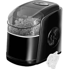 Vpcok Direct Ice Cube Machine Test Winner 12 kg Ice Cube Maker Ice Maker 6 Minutes Production Time Ice Cube Maker Quiet Ice Cube Machine with Self-Cleaning Function, Black (Reusable)