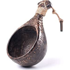 Norse Tradesman Koka kuksa krūze kempingam un izdzīvošanai - 320 ml Vikingu iedvesmots dizains ar auklas pārnēsāšanas siksnu