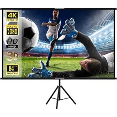 Lejiada Projector Screen with Stand, lejiada 84 Inch Projector Screen 4K HD with Wrinkle-Free Design, Outdoor Projector Screen for Backyard Movi..