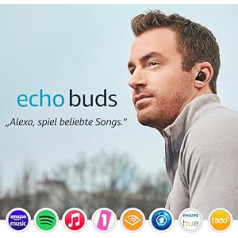 Echo Buds (2nd Gen) | Wireless earbuds with Alexa, Bluetooth in-ear headphones with active noise cancelling, built-in microphone, IPX4 water resistant | Black