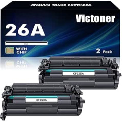 Victoner 26A CF226A tonera kasetne saderīga ar HP 26X CF226X Laserjet Pro MFP M426fdw M426fdn M426dw M402n M402dn M402dw M402 M426 Series Printer Black Pack of 2