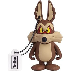 Tribe - USB Stick 32 GB Wile E. Coyote - Flash Memory 2.0, Original Looney Tunes Figures with Windows, Linux and Mac Compatible USB Stick, Brown