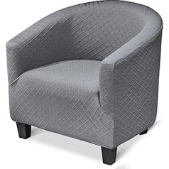 ‎Jianyana jianyana Printed Tub Chair Covers, 1 Piece, High Stretch Chair Covers, Durable Armchair Protective Cover, Club Chair Covers for Living Room/Hotel Reception/Bar Counter/Dining Room/Office, Grey