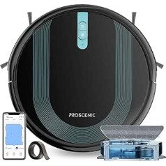 ‎Proscenic Proscenic 850T WLAN robotu putekļsūcējs, Robot Alexa un Google mājas un lietotņu vadība, robotu putekļsūcējs ar tīrīšanas funkciju, 3000 Pa sūkšanas jauda uz paklājiem un cietām grīdām, magnētiskā lente robežai